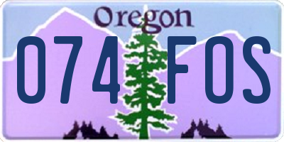OR license plate 074FOS