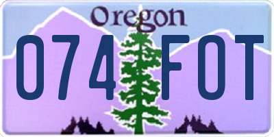 OR license plate 074FOT