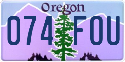 OR license plate 074FOU