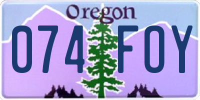 OR license plate 074FOY