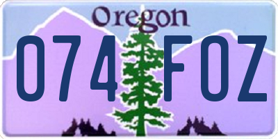 OR license plate 074FOZ