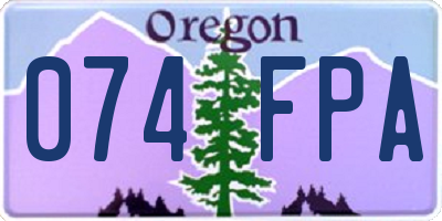 OR license plate 074FPA