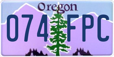 OR license plate 074FPC