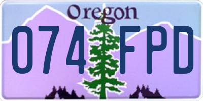 OR license plate 074FPD