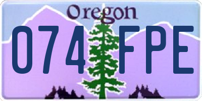OR license plate 074FPE