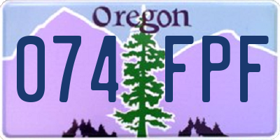 OR license plate 074FPF