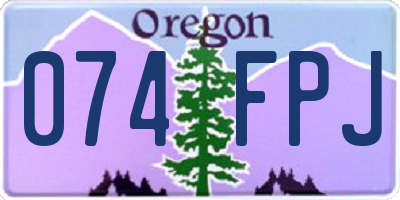 OR license plate 074FPJ
