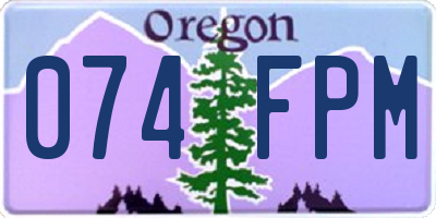 OR license plate 074FPM