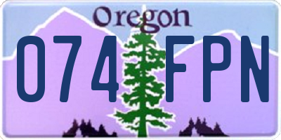 OR license plate 074FPN