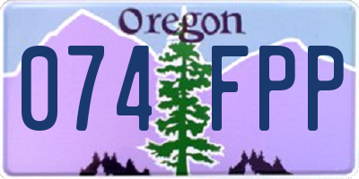 OR license plate 074FPP