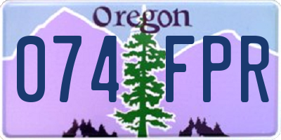 OR license plate 074FPR