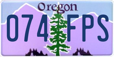 OR license plate 074FPS
