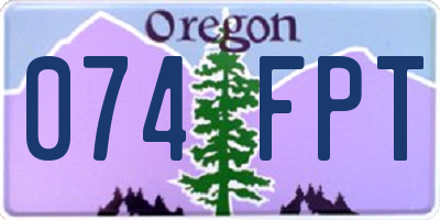 OR license plate 074FPT