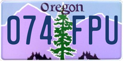 OR license plate 074FPU