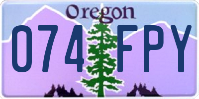 OR license plate 074FPY