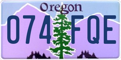 OR license plate 074FQE