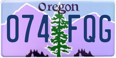 OR license plate 074FQG
