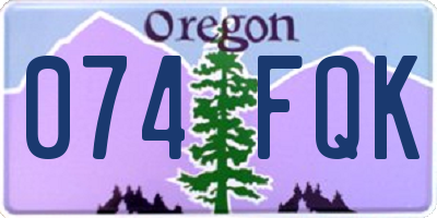 OR license plate 074FQK