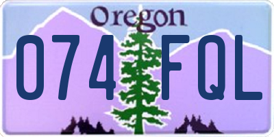 OR license plate 074FQL