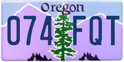 OR license plate 074FQT