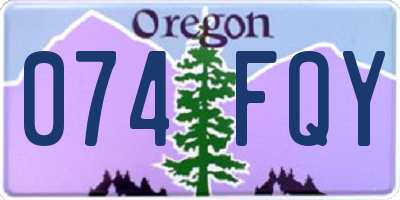 OR license plate 074FQY