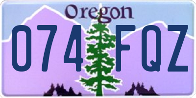 OR license plate 074FQZ