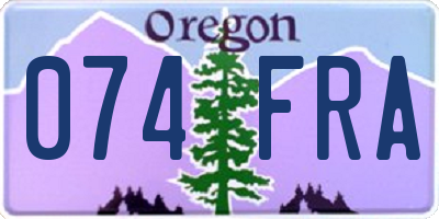OR license plate 074FRA