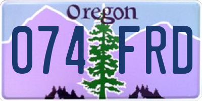 OR license plate 074FRD