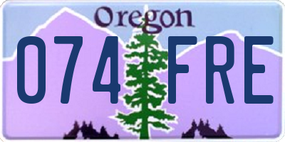 OR license plate 074FRE