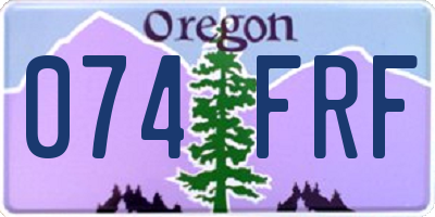 OR license plate 074FRF