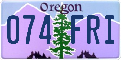 OR license plate 074FRI