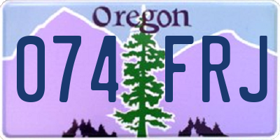 OR license plate 074FRJ