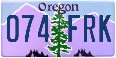 OR license plate 074FRK