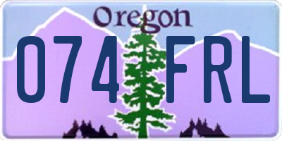 OR license plate 074FRL