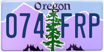 OR license plate 074FRP