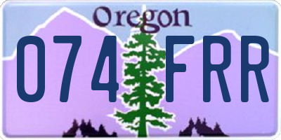 OR license plate 074FRR