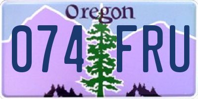 OR license plate 074FRU