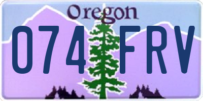 OR license plate 074FRV