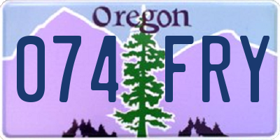 OR license plate 074FRY
