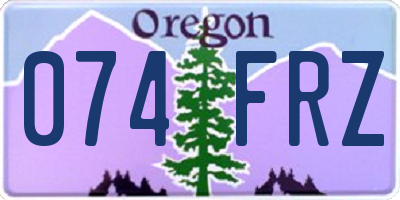 OR license plate 074FRZ