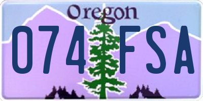 OR license plate 074FSA