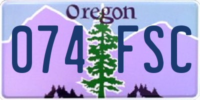OR license plate 074FSC