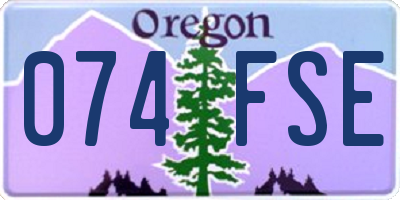 OR license plate 074FSE