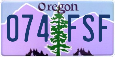 OR license plate 074FSF