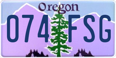 OR license plate 074FSG