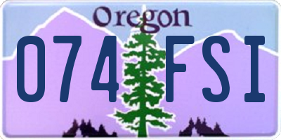 OR license plate 074FSI