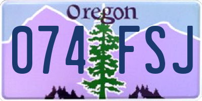 OR license plate 074FSJ