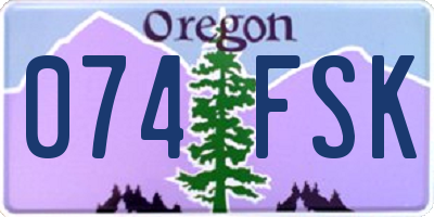 OR license plate 074FSK