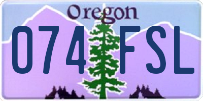 OR license plate 074FSL