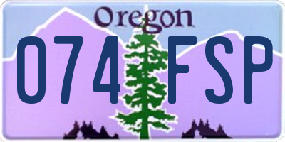 OR license plate 074FSP